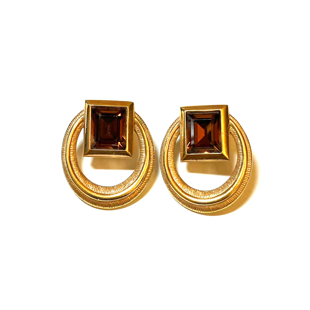 Swarovski Amber - Brown Crystal Earrings